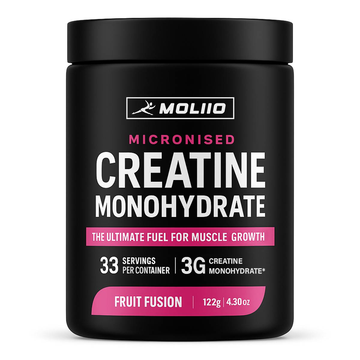 MOLLIO™ Pure Micronised Creatine Monohydrate (122g, 33 Servings) Fruit Fusion
