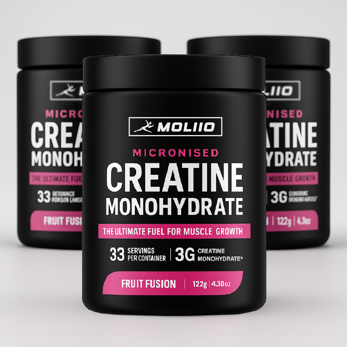 MOLLIO™ Pure Micronised Creatine Monohydrate (122g, 33 Servings) Fruit Fusion