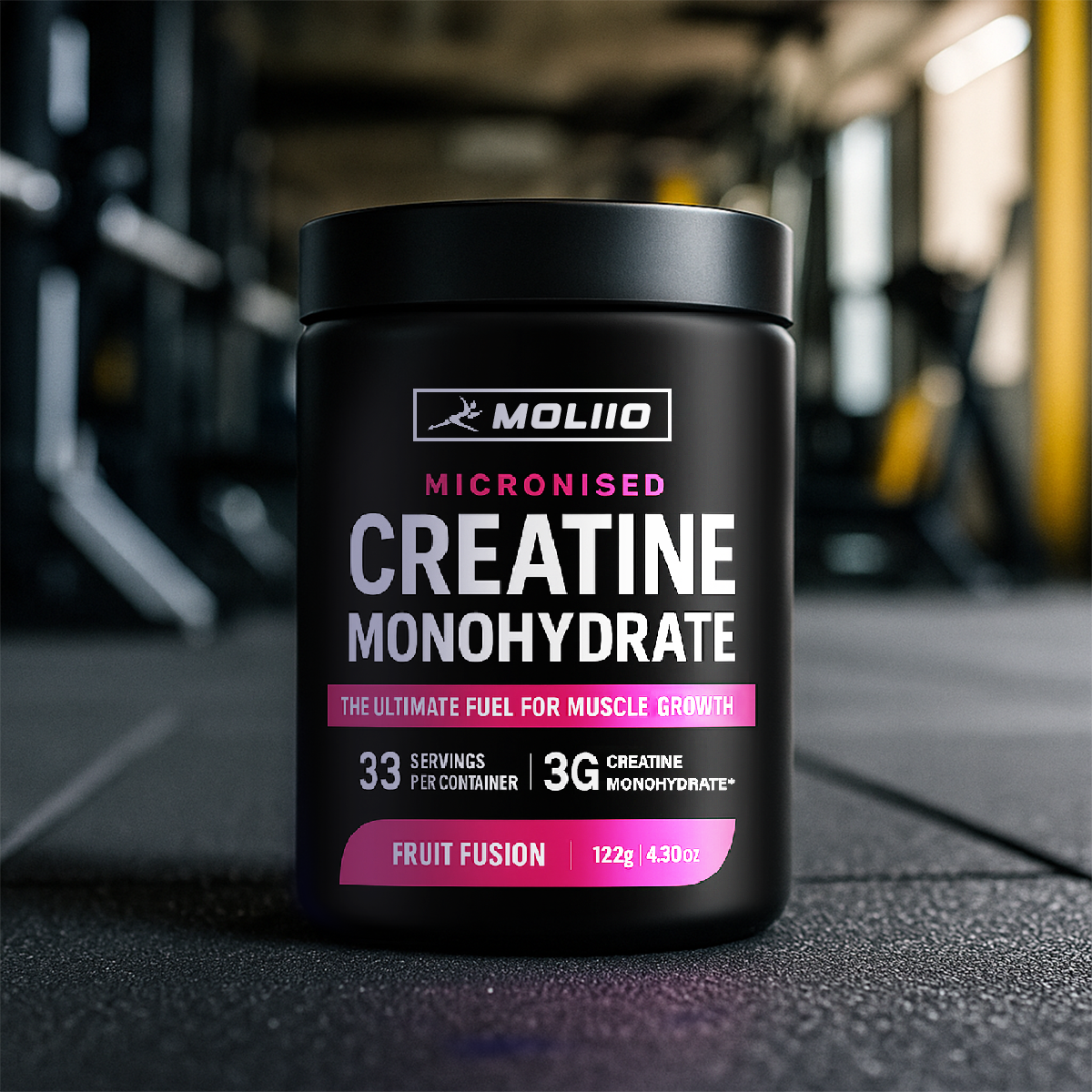 MOLLIO™ Pure Micronised Creatine Monohydrate (122g, 33 Servings) Fruit Fusion