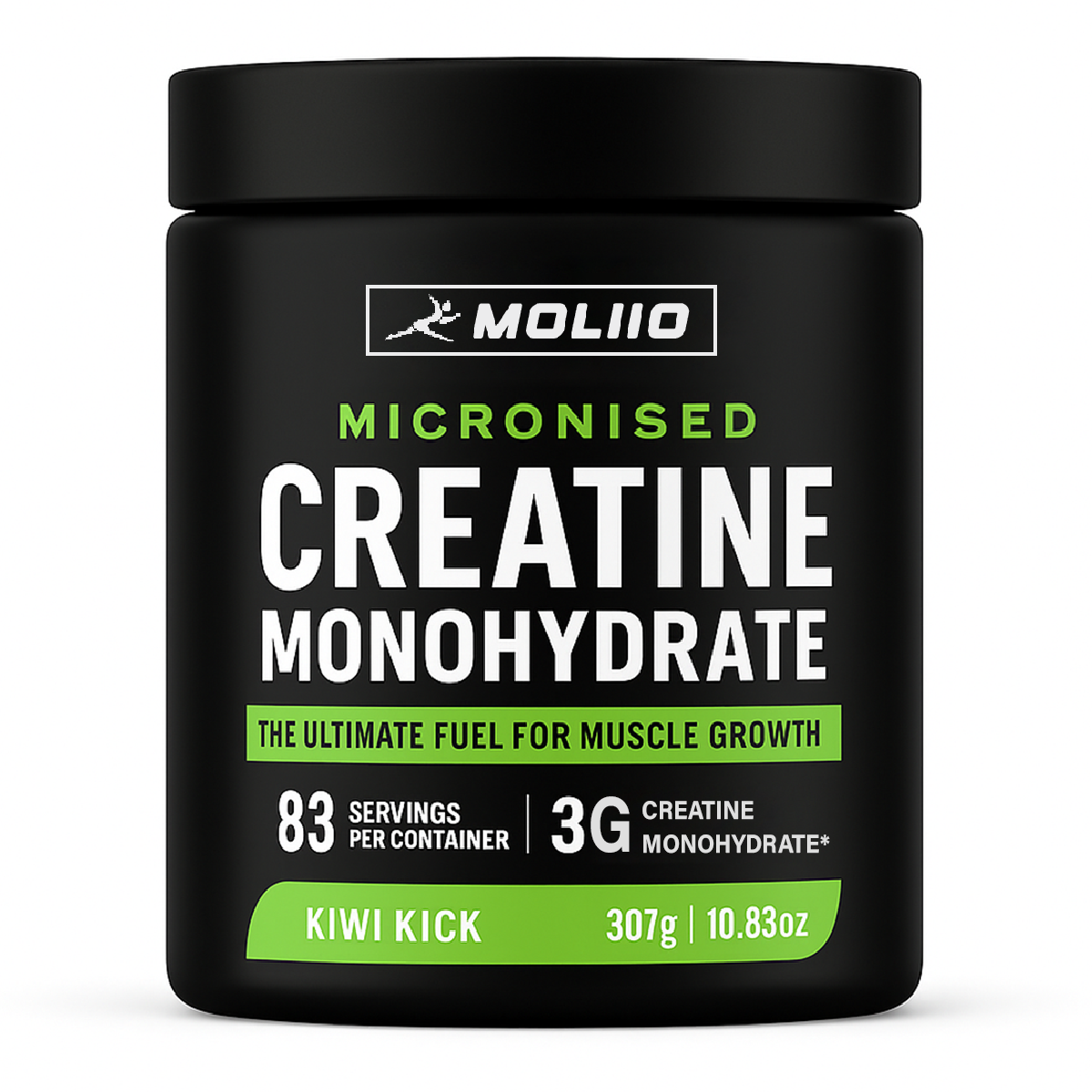 MOLLIO™ Pure Micronised Creatine Monohydrate | Kiwi Kick (307g, 83 servings)